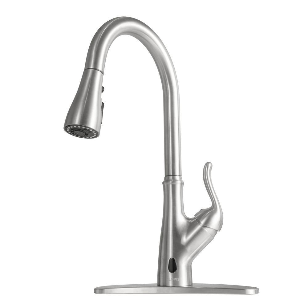 Tahanbath Single Handle Deck Mount Gooseneck Pull Down Sprayer 