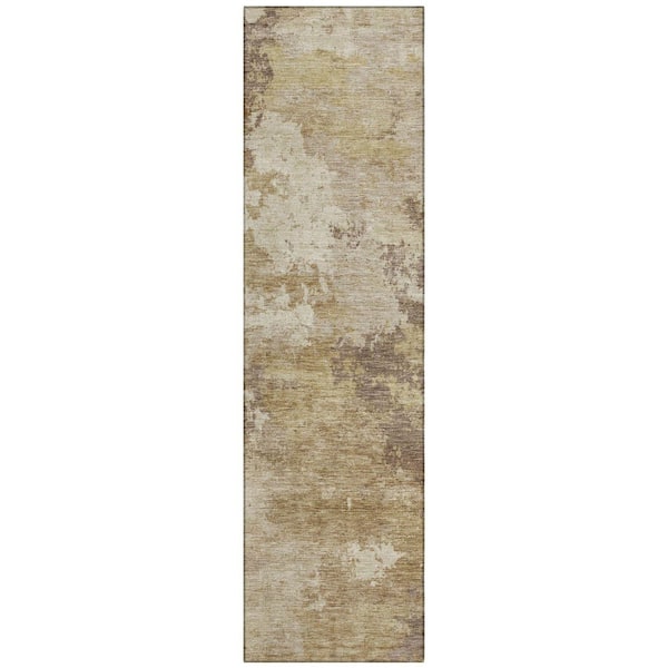 Chantille Machine Washable Indoor/Outdoor Abstract ACN2367 Wheat 2 ft. x 7 ft. Runner Rug