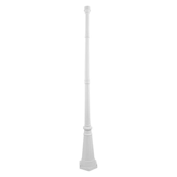 Decorative Cast Aluminum 3 in. Fitter 79 in. Tall Outdoor Weather Resistant White Post Light Lamp Pole