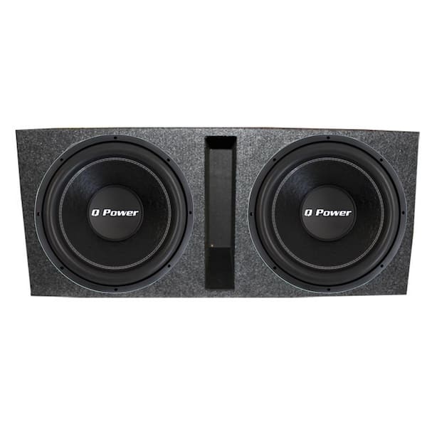 Q POWER QPF15 15 in. 2200-Watt Deluxe DVC Subwoofers + Vented Ported Box Enclosure