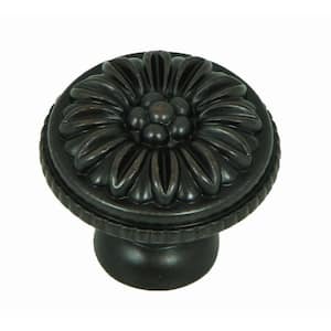 Dahlia 1-3/8 in. Oil Rubbed Bronze Round Cabinet Knob (10-Pack)