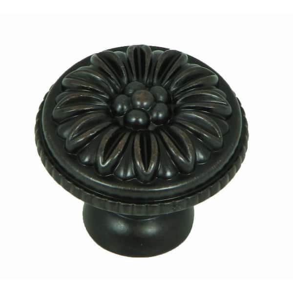 Stone Mill Hardware Dahlia 1-3/8 in. Oil Rubbed Bronze Round Cabinet Knob (10-Pack)