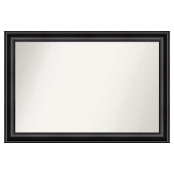 Amanti Art Grand Black 49.75 in. W x 33.75 in. H Custom Non-Beveled Recycled Polystyrene Framed Bathroom Vanity Wall Mirror