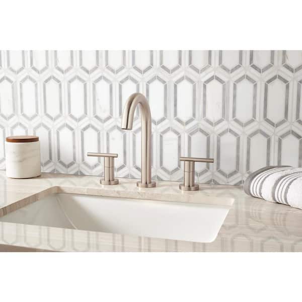 Pavilion Picket 12 in x 12 in. Polished Marble Mesh-Mounted Mosaic Floor and Wall Tile (10 sq. ft./case)