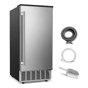 15 in. 85LBS/24H Half Size Cube Commercial Freestanding/Built-in Ice Maker In Stainless Steel With 28LBS Ice Storage Bin