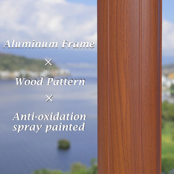 12 ft. Square All-aluminum 360-Degree Rotation Wood pattern Cantilever Offset Outdoor Patio Umbrella in Beige