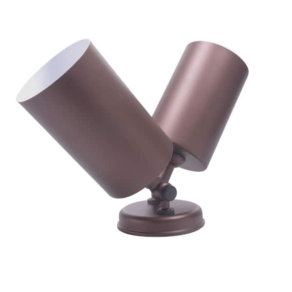 Double Bullet 75-Watt 2-Light Bronze Outdoor Wall Lantern Sconce