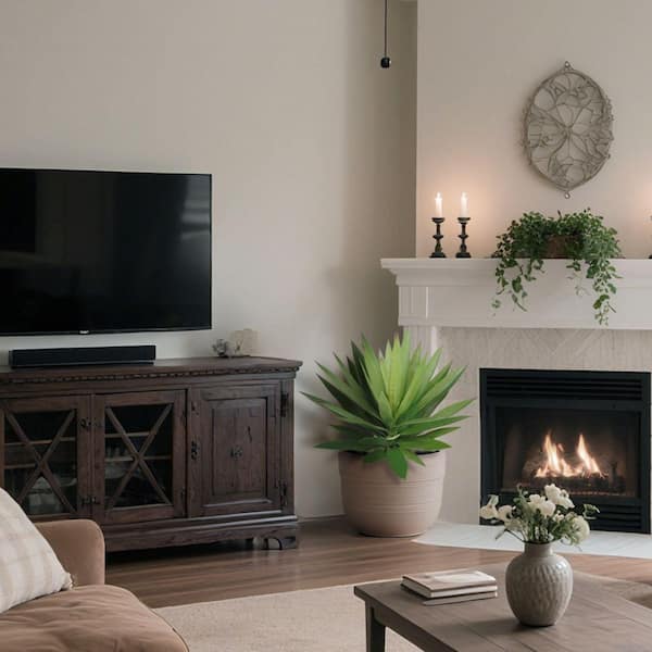 28 in. Artificial Agave Plants with Ground Spikes, Realistic Faux Agave for Indoor/Outdoor Decor(Set of 2)