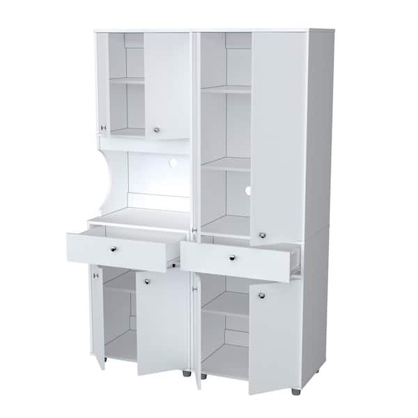 Inval Ready to Assemble 47.2 in. W x 70.5 in. H x 17 in. D Kitchen ...