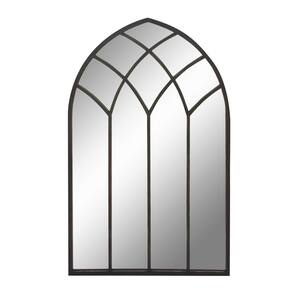 48 in. x 30 in. Black Metal Traditional Arch Wall Mirror
