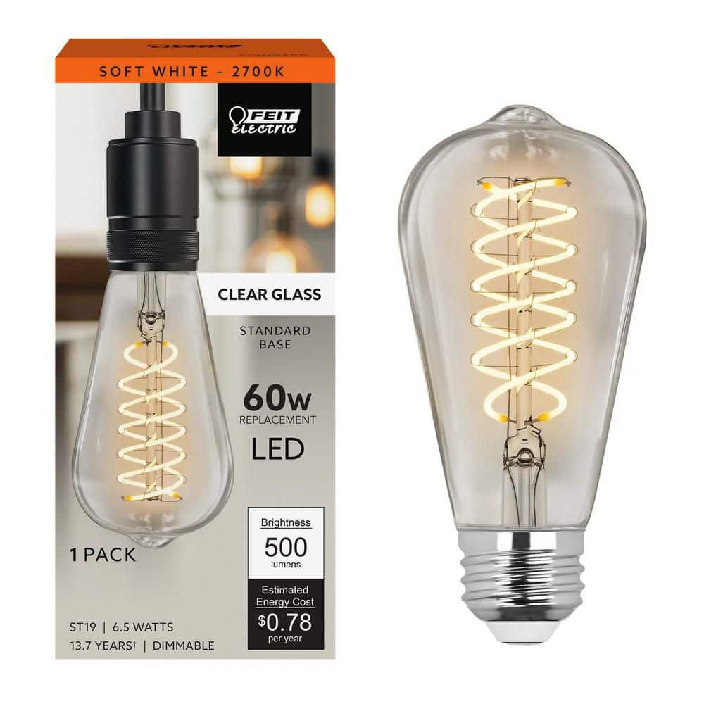 Feit Electric 60-Watt Equivalent ST19 Dimmable Spiral Filament