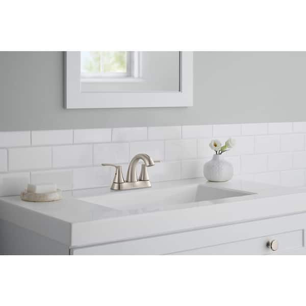 Arnette 4 in. Centerset Double-Handle High-Arc Bathroom Faucet in Brushed Nickel