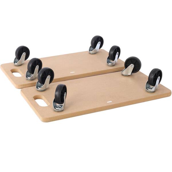 HBFBDRCT Hardwood Furniture Moving Wooden Dolly With 4 Rubber Silent Wheels,15 Inch Securely Holds 2204 Lbs Heavy Duty Rolling Mover For Piano Couch Fridge Washing Machine Big Plant, 2 Packs