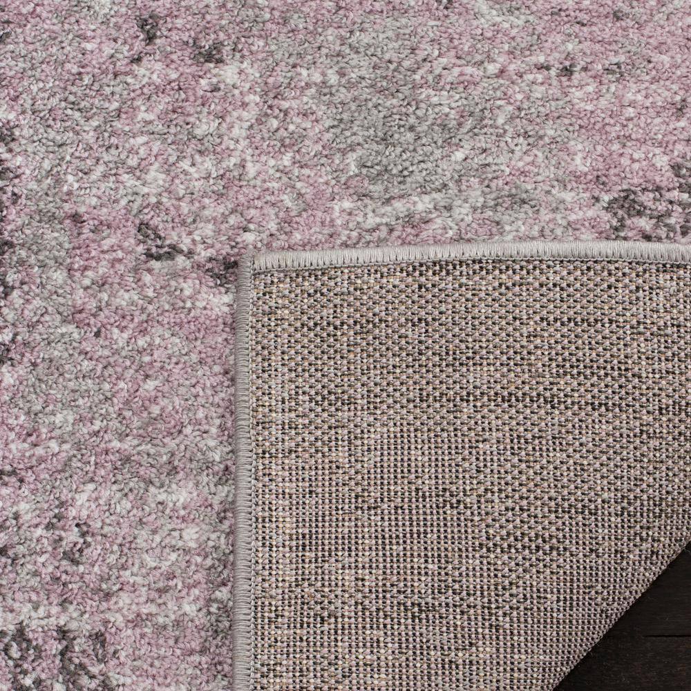 Gray and Purple Synthetic Modern Runner Rug, 2'6" x 6'