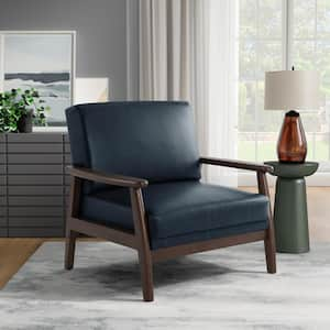 Adelaide Navy Blue Faux Leather Arm Chair