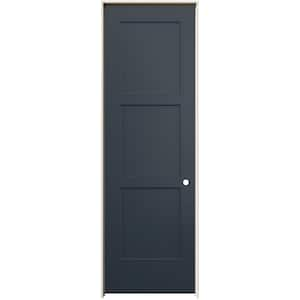 32 in. x 96 in. Birkdale Denim Stain Left-Hand Smooth Solid Core Molded Composite Single Prehung Interior Door