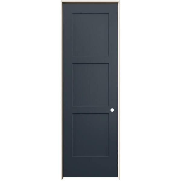 JELD-WEN 32 in. x 96 in. Birkdale Denim Stain Left-Hand Smooth Solid Core Molded Composite Single Prehung Interior Door