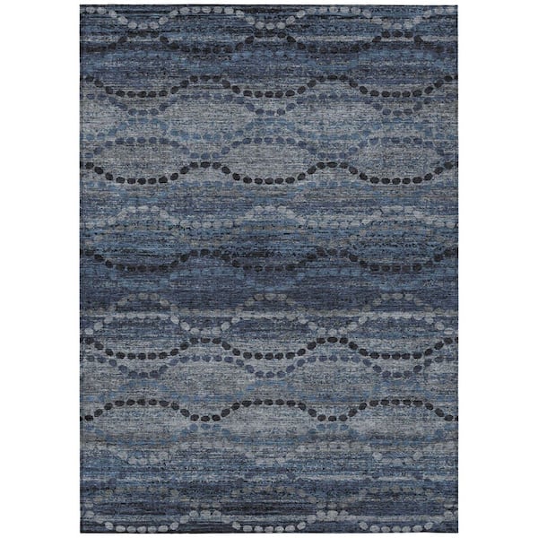 Chantille Machine Washable Indoor/Outdoor Abstract ACN2031 Navy 5 ft. x 7 ft. 6 in. Area Rug