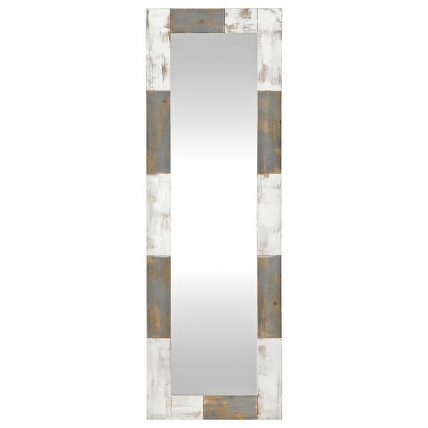 FirsTime & Co. 20 in. H x 60 in. W Rectangular Wood FirsTime and Co. White and Gray Leona Standing Mirror