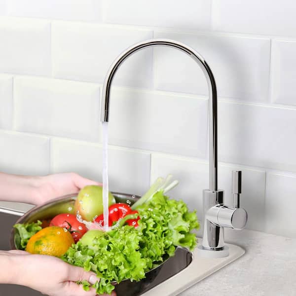Ceramic Disc Single-Handle Beverage Faucet Lead Free Non-Air Gap in Chrome Bright