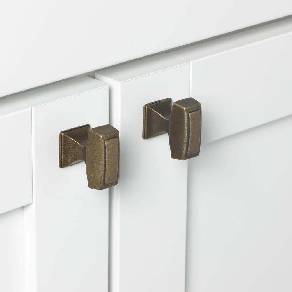 Antique Brass Matte T-Handle Cabinet Knobs with Mounting Hardware