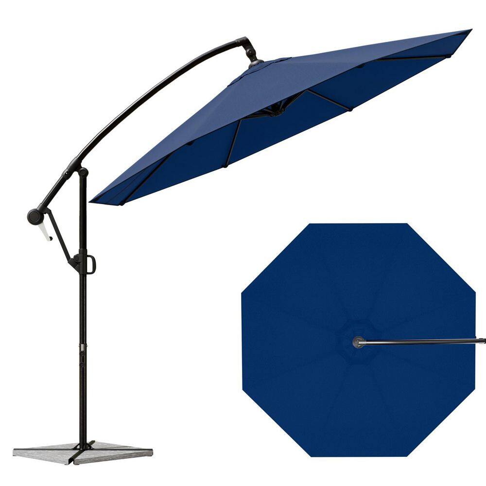9.5 ft. Tiltable Rotating Banana Umbrella 360° Rotation Cantilever Patio U