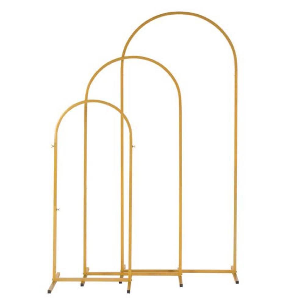 (5.9 ft.+4.9 ft.+3.9 ft.) 3-Piece Set Wedding Arc Top Iron Art Wedding Iron Arch Gold price history on PriceWatchPro