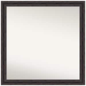 Rustic Pine Narrow 29.5 in. x 29.5 in. Non-Beveled Rustic Square Wood Framed Wall Mirror in Brown