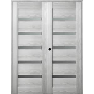 Vona 07-04 60 in. x 84 in. Right Hand Active 6-Lite Frosted Glass Ribeira Ash Wood Composite Double Prehung French Door