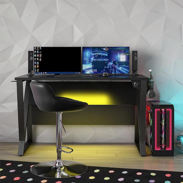 NTENSE Genesis Black Adjustable Gaming Desk 3535872COM - The Home Depot