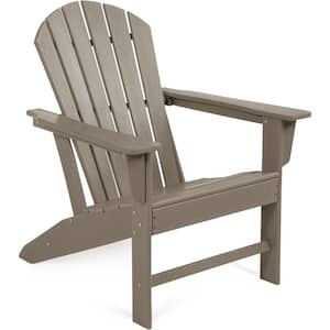 1 Piece 31.5 in. Long Brown HDPE Adirondack Chair for Garden, Backyard, Patio, Balcony Set of 1