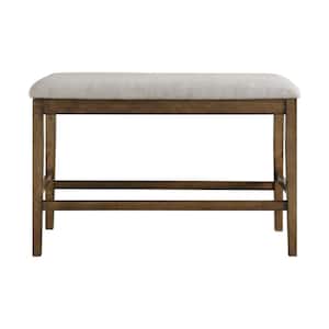 Gray Bench 26 in. x 39 in. x 17 and Wooden Frame Counter Height Bench