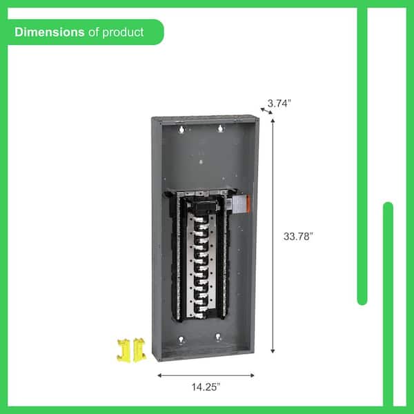Homeline 125 Amp 30-Space 60-Circuit Indoor Main Breaker Plug-On Neutral Load Center with Cover Homeline 125 Amp 30-Space 60-Circuit Indoor Main Breaker Plug-On Neutral Load Center with Cover