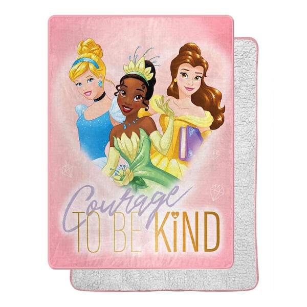 THE NORTHWEST GROUP DISNEY PRINCESS - ROYAL COURAGE Oversized Silk Touch  Sherpa Throw Blanket 1DPR295000002RET - The Home Depot