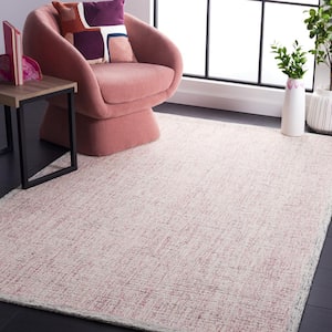 Abstract Pink/Ivory Doormat 3 ft. x 5 ft. Multicolored Marle Area Rug