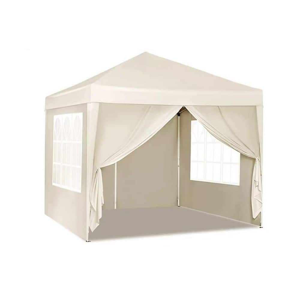 10 ft. x 10 ft. Outdoor Folding Portable Tent with 4-Removable Side Walls f