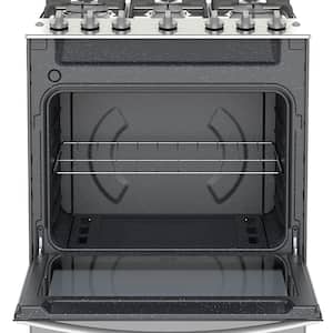 30 in. 5.1 cu. ft. Freestanding Gas Range in Silver with EverClean Technology