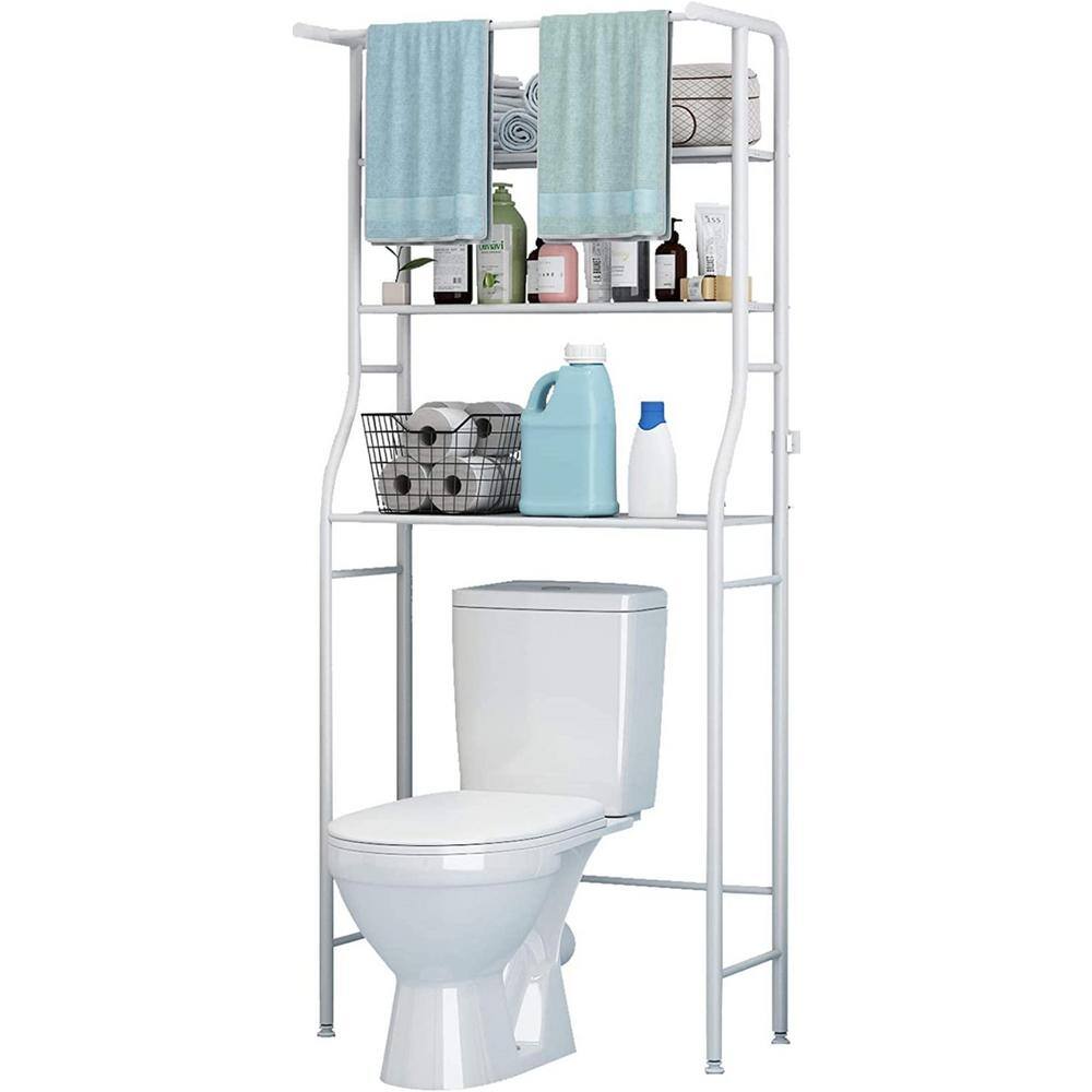 White 3-Shelf Over-The-Toilet Bathroom Storage Rack