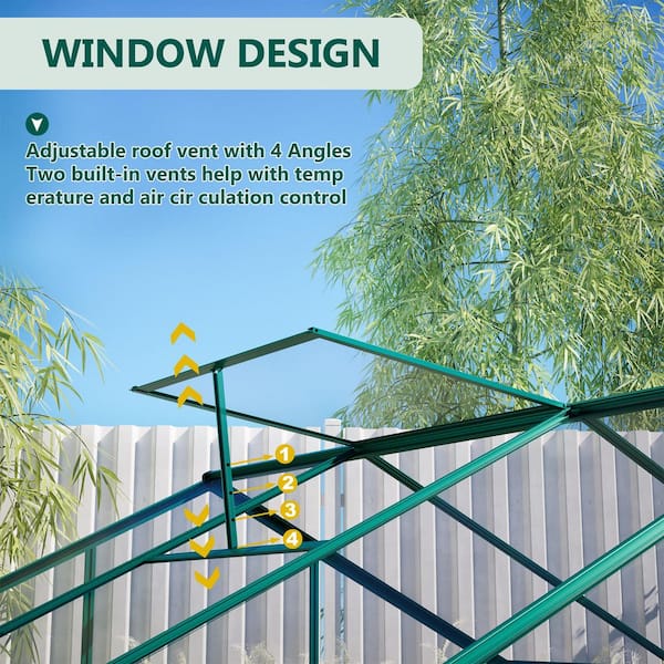 Hohuqeri 6 ft. W x 8 ft. D Outdoors Greenhouse Walk-In