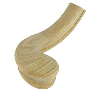 Stair Parts 7045 Unfinished Red Oak Right-Hand Turnout Handrail Fitting