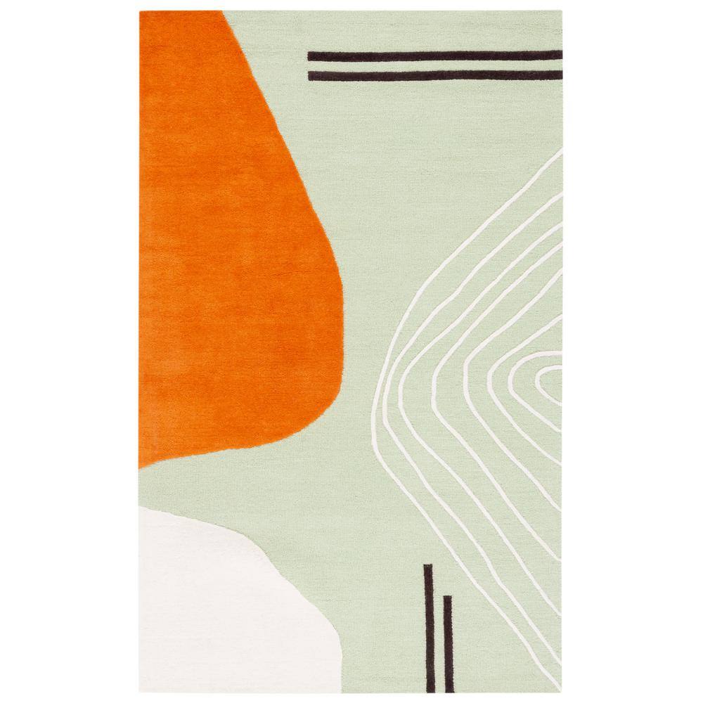 SAFAVIEH Rodeo Drive Green/Rust 5 ft. x 8 ft. Abstract Area Rug RD860Y ...