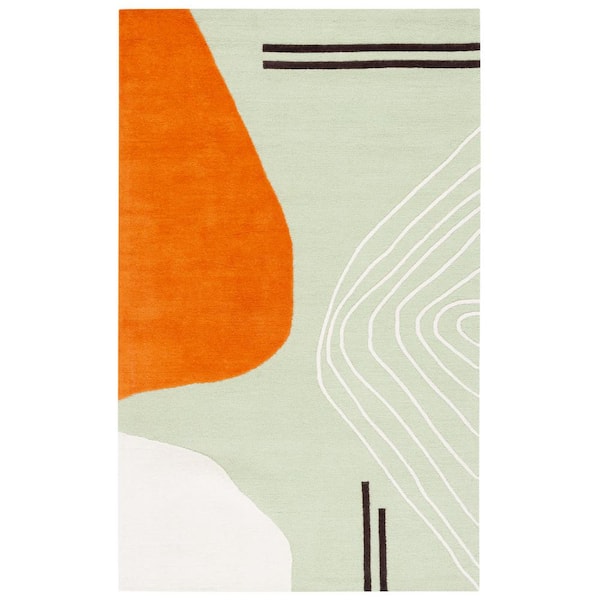 SAFAVIEH Rodeo Drive Green/Rust 8 ft. x 10 ft. Abstract Area Rug