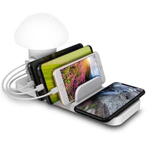 3-in-1 Desk Organizer with Wireless Charging Station and Reading Light