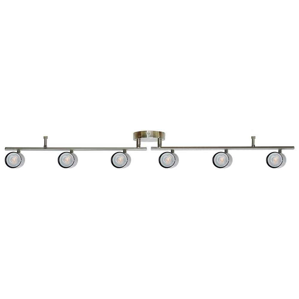 44.5 in. 6-Light Brushed Nickle Integrated LED Hardwired Fix Track Lighting with Cylinder Head and Gu10-Bulb price history on PriceWatchPro
