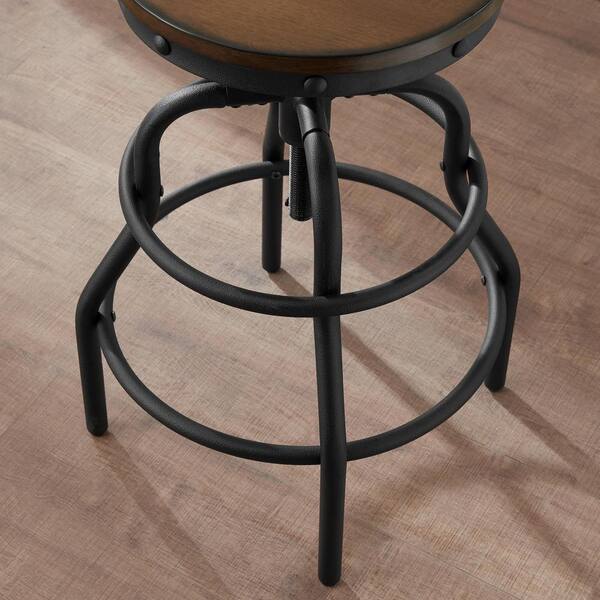 home decorators collection hamrick industrial adjustable height backless bar stool