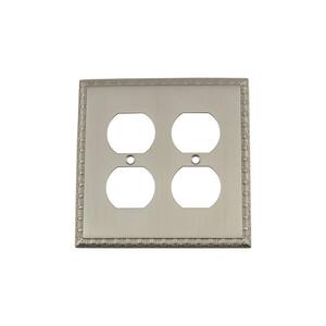 Nickel 2-Gang Duplex Outlet Wall Plate (1-Pack)