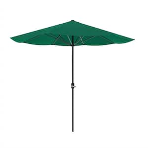 9 ft. Aluminum Patio Umbrella with Hand Crank in Hunter Green