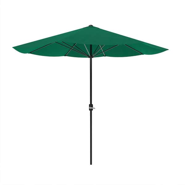 Pure Garden 9 ft. Aluminum Outdoor Patio Umbrella with Hand Crank Lift in Hunter Green