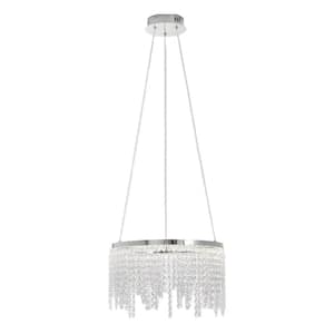 Sparkling Collection 1-Light Transparent Integrated LED Crystal Chandelier