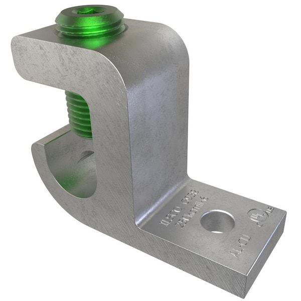 ILSCO Aluminum Lay-in Ground Lug, Dual Rated, Conductor Range 250-6, Tin Plated